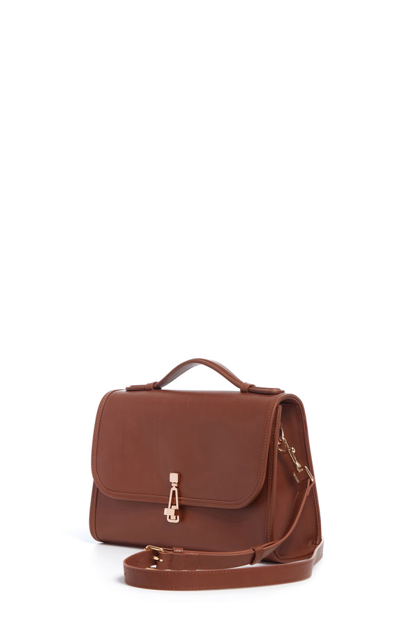 Gabriela Hearst Medium Leonora Flap Bag In Cognac Leather