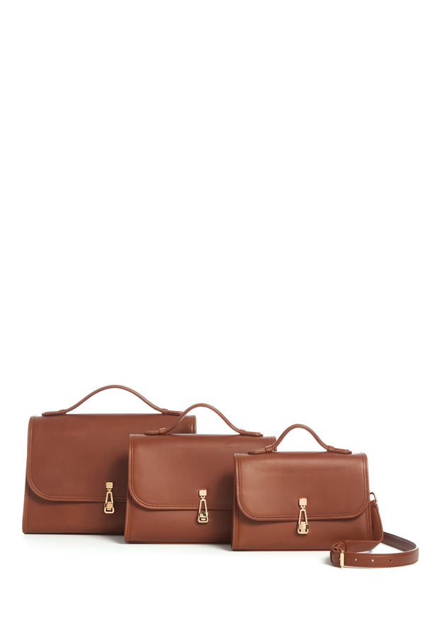 Gabriela Hearst Medium Leonora Flap Bag In Cognac Leather