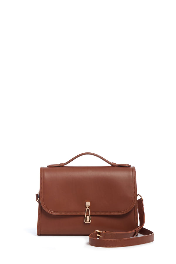gabriela hearst Medium Leonora Flap Bag in Cognac Leather
