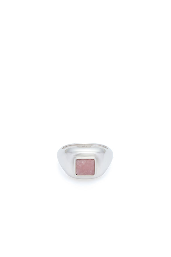 Gabriela Hearst Medium Ring In 18K White Gold & Pink Marble Stone