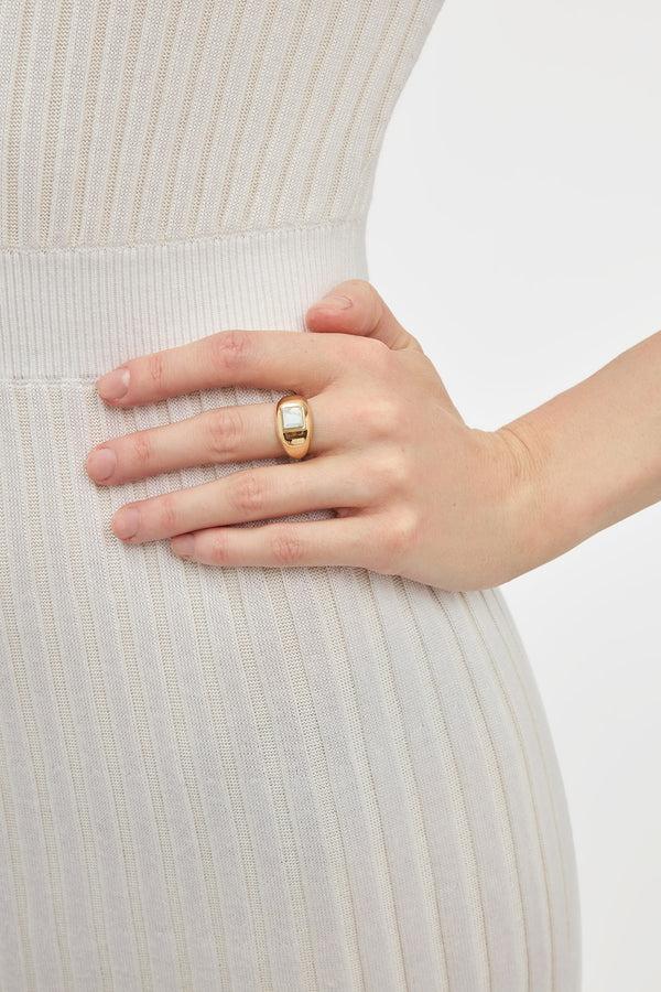 Gabriela Hearst Medium Ring In 18K Yellow Gold & Howlite Stone