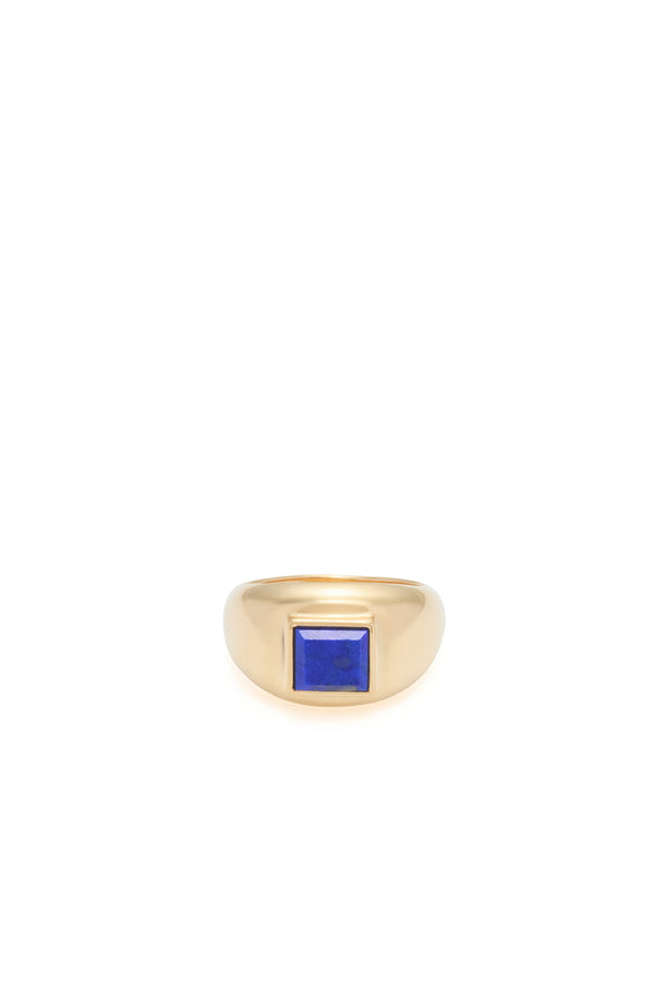 Gabriela Hearst Medium Ring In 18K Yellow Gold & Lapis Stone