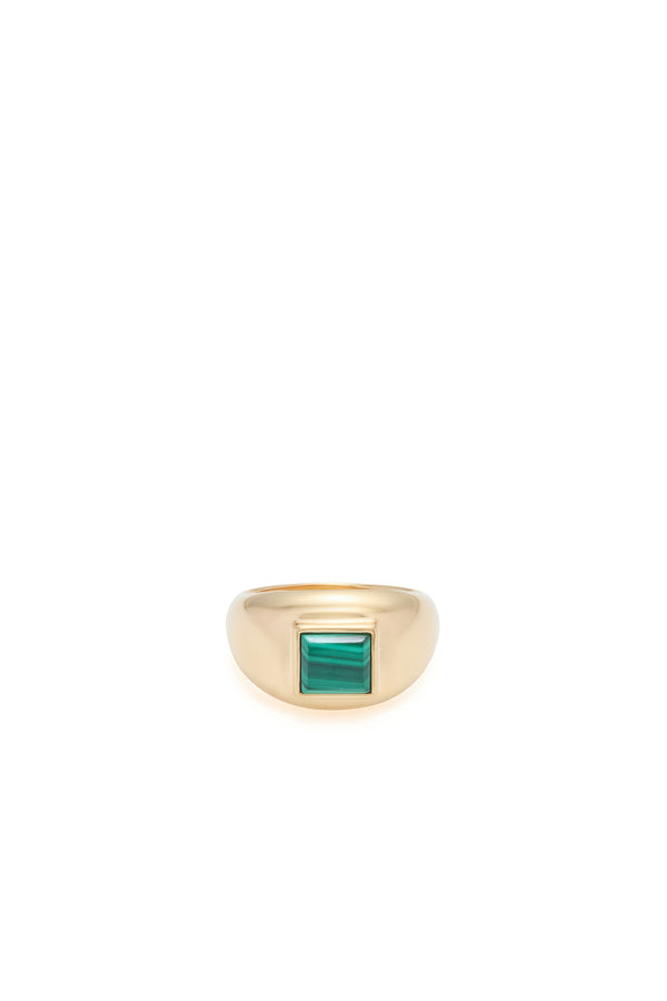 Gabriela Hearst Medium Ring In 18K Yellow Gold & Malachite Stone