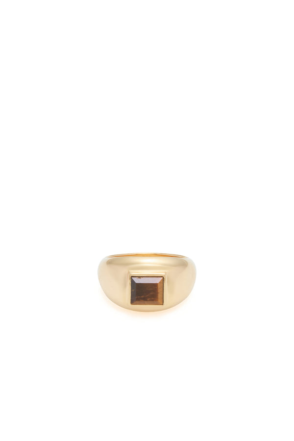Gabriela Hearst Medium Ring In 18K Yellow Gold & Tiger's Eye Stone
