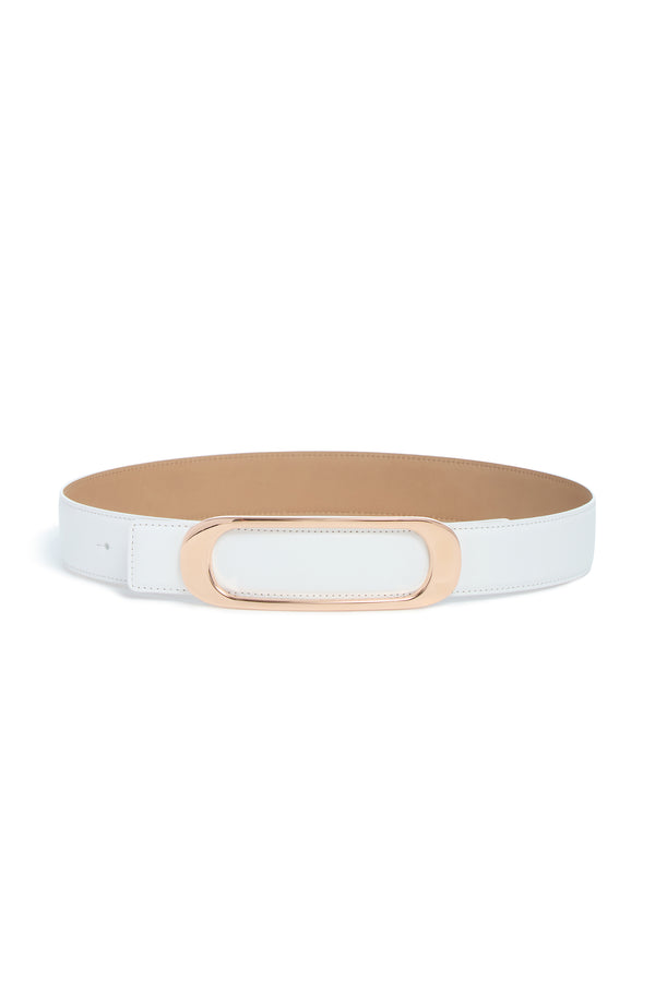 Gabriela Hearst Medium Timon Reversible Belt In Ivory & Nude Leather