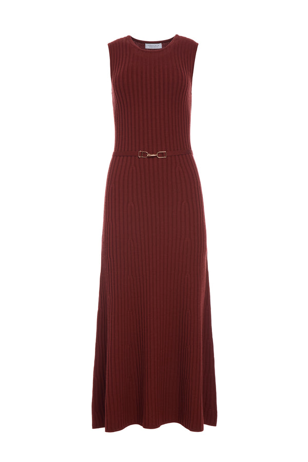 gabriela hearst Meier Knit Midi Dress in Burnt Sienna Merino Wool Cashmere