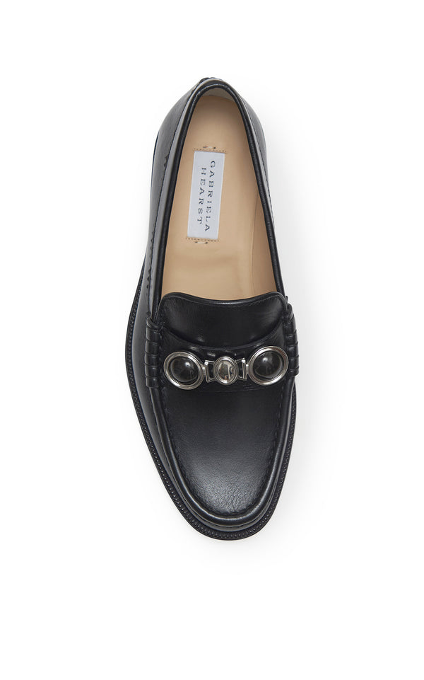 Gabriela Hearst Melchora Stone Loafer In Black Leather