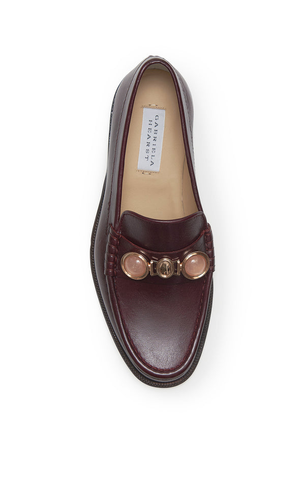 Gabriela Hearst Melchora Stone Loafer In Bordeaux Leather