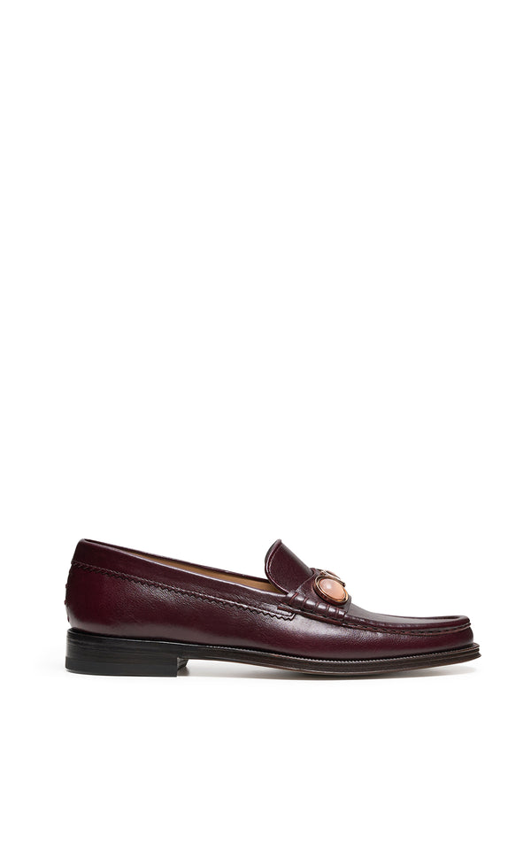 gabriela hearst Melchora Stone Loafer in Bordeaux Leather