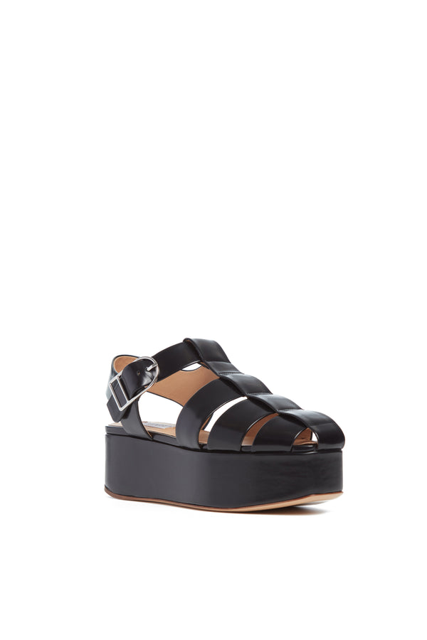 Gabriela Hearst Mila Platform Sandal In Black Leather