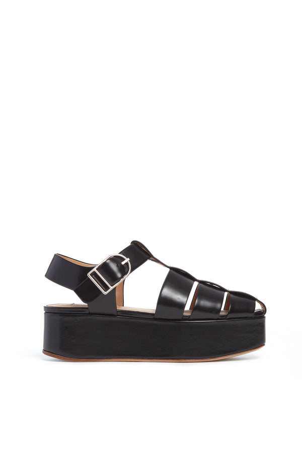 Gabriela Hearst Mila Platform Sandal In Black Leather