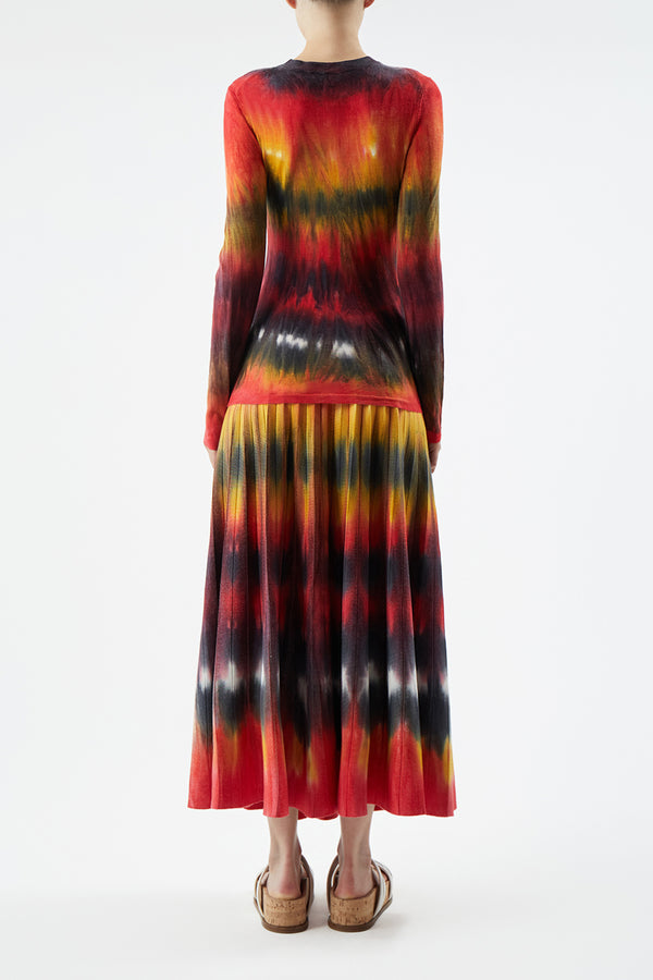 Gabriela Hearst Miller Knit Sweater In Fire Tie Dye Cashmere