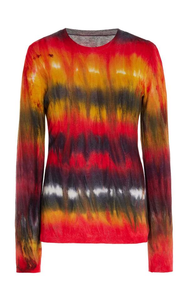 gabriela hearst Miller Knit Sweater in Fire Tie Dye Cashmere