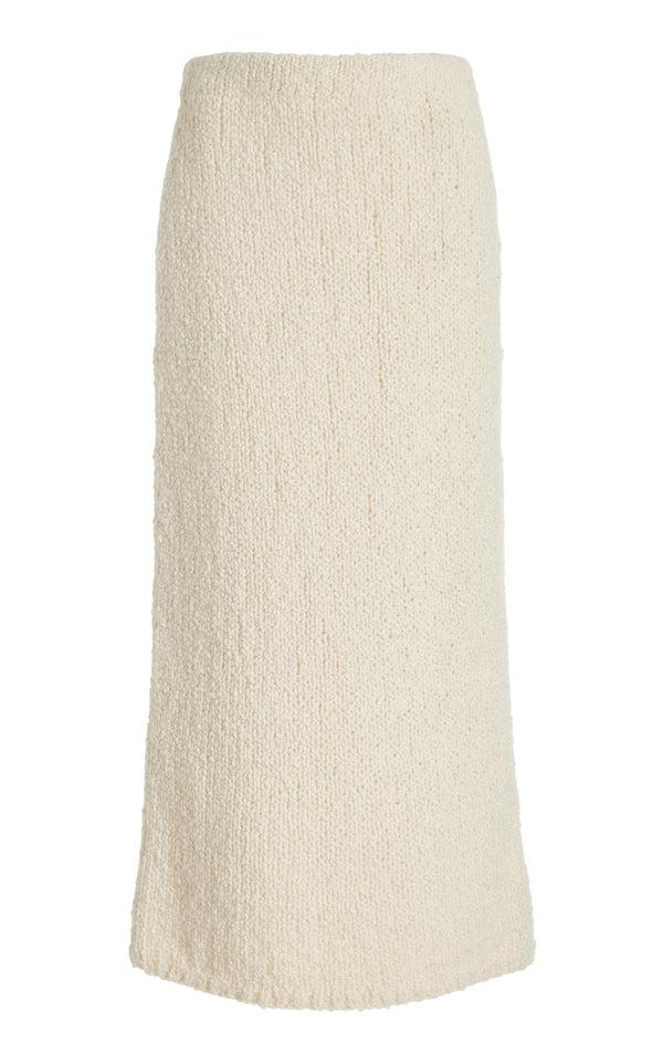 gabriela hearst Milne Knit Maxi Skirt in Ivory Cashmere Boucle