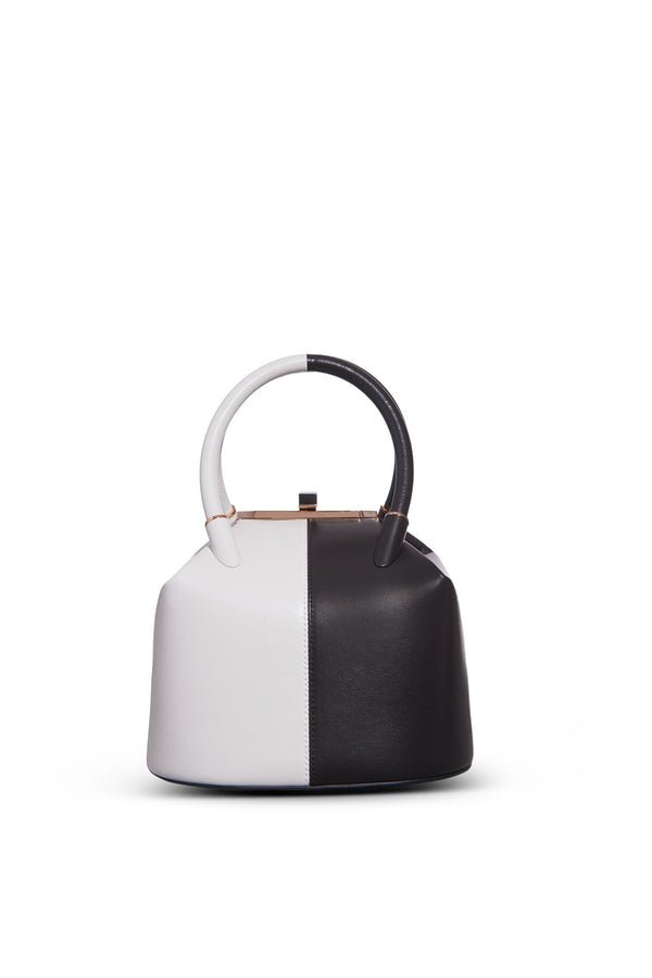 Gabriela Hearst Mini Baez Bag In Black & Ivory Nappa Leather