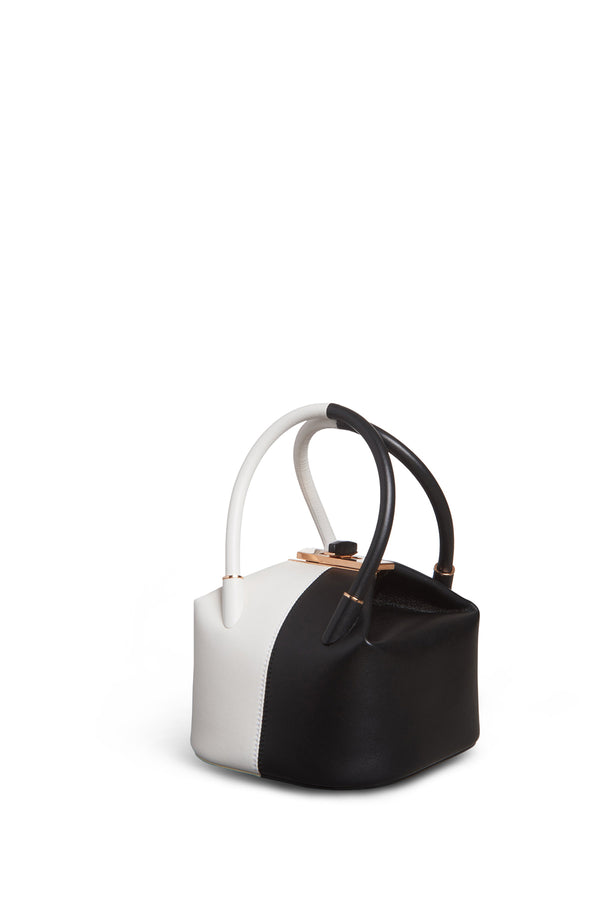 gabriela hearst Mini Baez Bag in Black & Ivory Nappa Leather