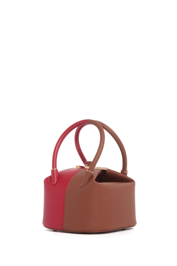 gabriela hearst Mini Baez Bag in Cognac & Red Nappa Leather