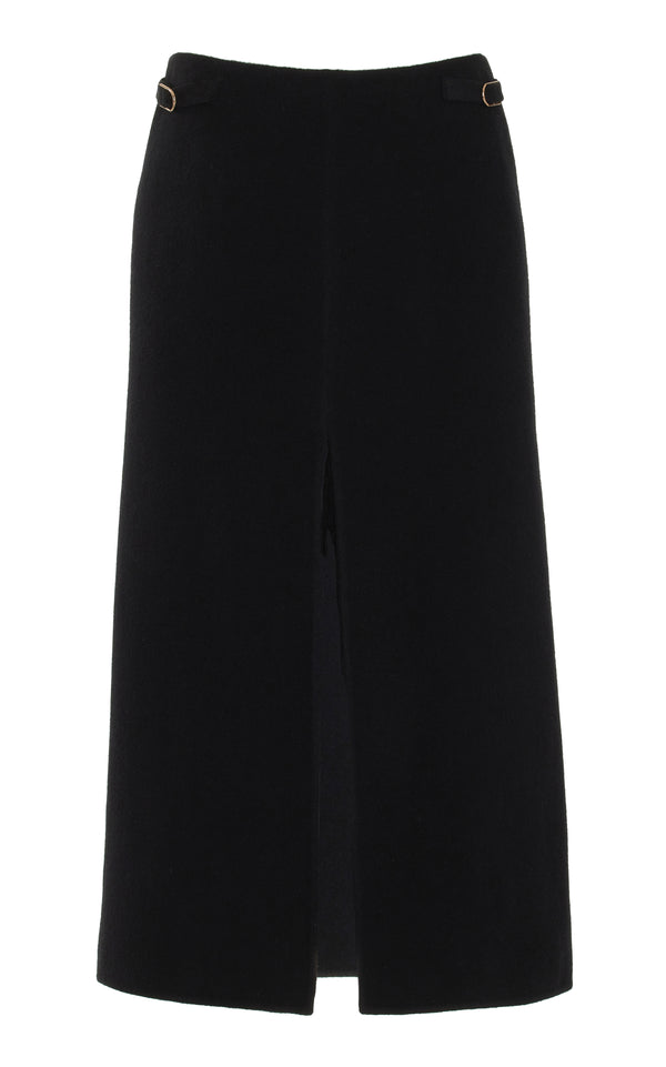 gabriela hearst Morelos Midi Skirt in Black Double-Face Recycled Cashmere