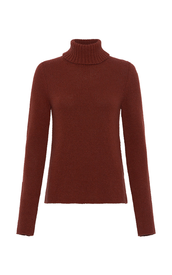 gabriela hearst Nelle Knit Turtleneck in Burnt Sienna Cashmere