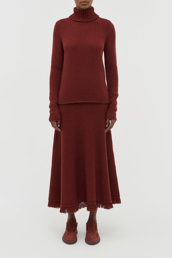 Gabriela Hearst Nelle Knit Turtleneck In Burnt Sienna Cashmere