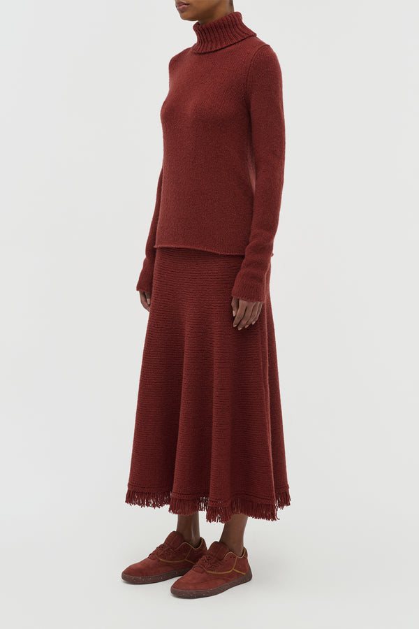 Gabriela Hearst Nelle Knit Turtleneck In Burnt Sienna Cashmere
