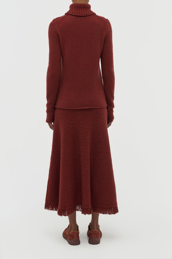 Gabriela Hearst Nelle Knit Turtleneck In Burnt Sienna Cashmere
