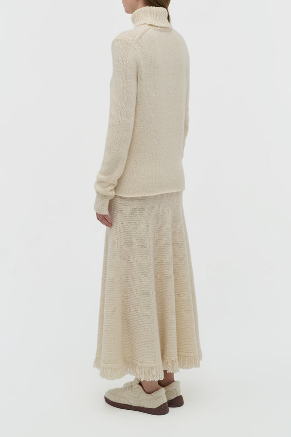 Gabriela Hearst Nelle Knit Turtleneck In Ivory Cashmere