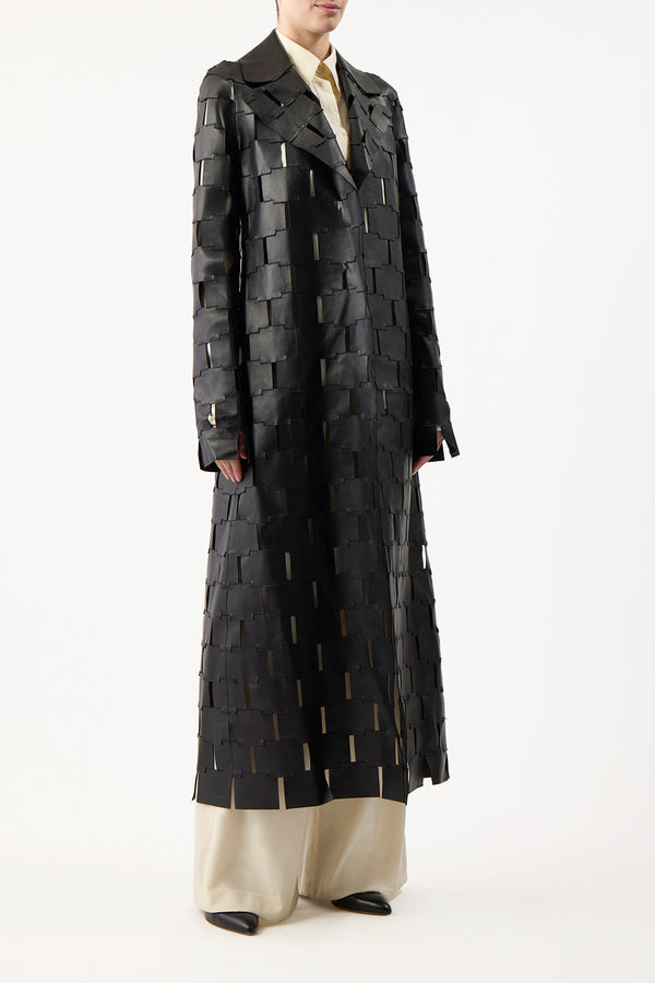 Gabriela Hearst Nesbitt Coat In Black Nappa Leather