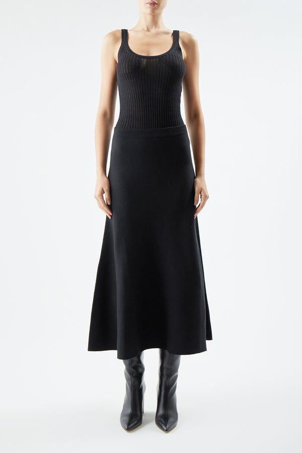 Gabriela Hearst Nevin Pointelle Knit Tank Top In Black Cashmere Silk