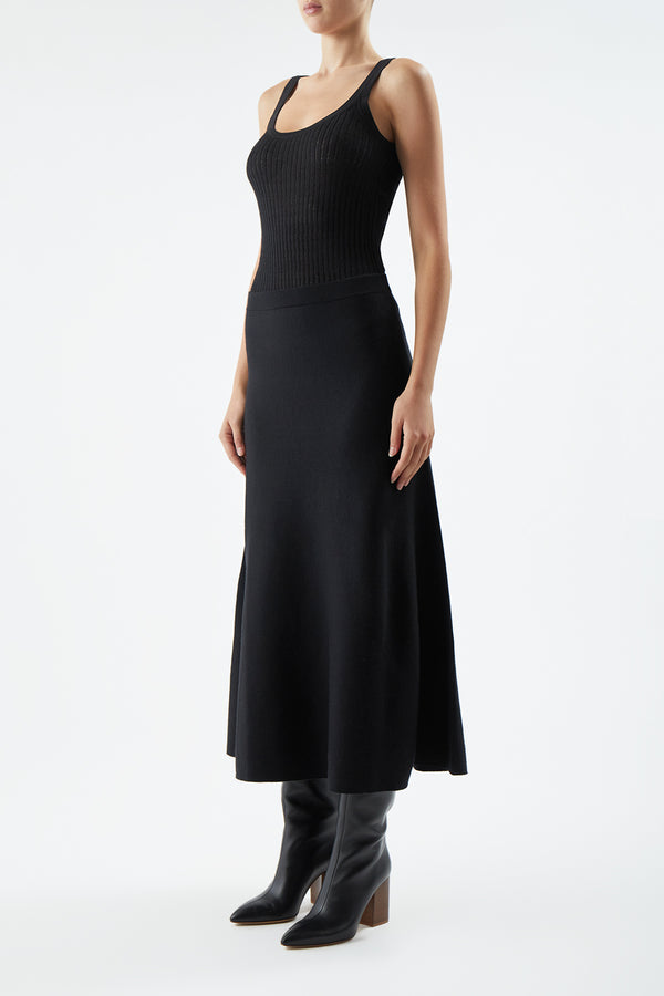 Gabriela Hearst Nevin Pointelle Knit Tank Top In Black Cashmere Silk