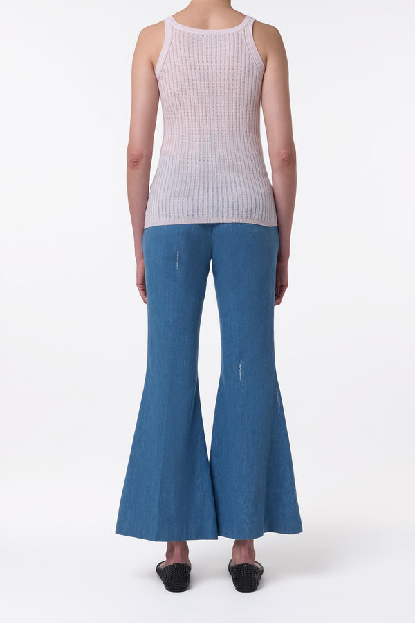 Gabriela Hearst Nevin Pointelle Knit Tank Top In Pale Blush Cashmere Silk