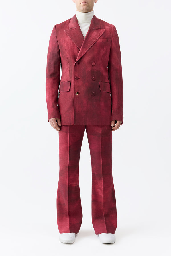 Gabriela Hearst Nico Blazer In Bordeaux Virgin Wool