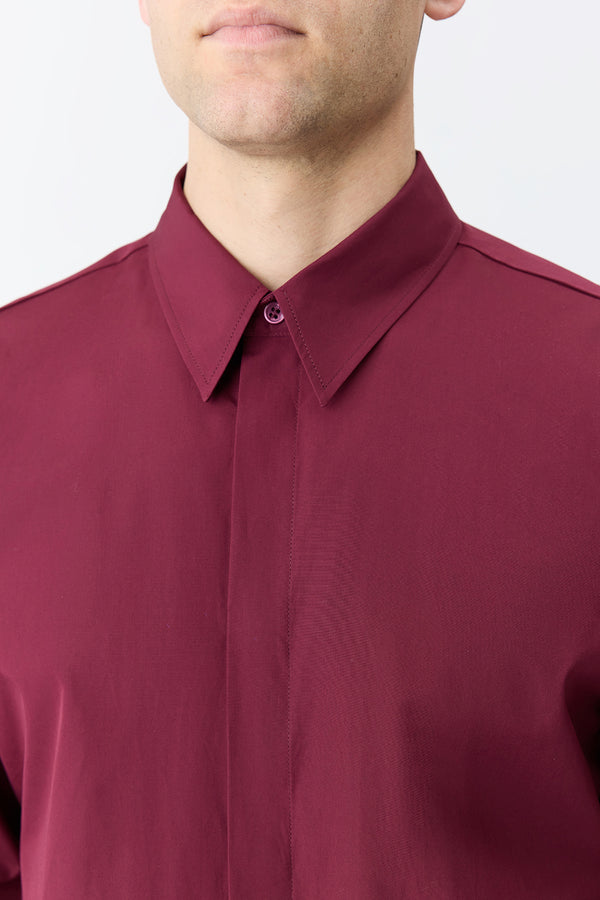 Gabriela Hearst Nicolas Shirt In Bordeaux Sea Island Cotton
