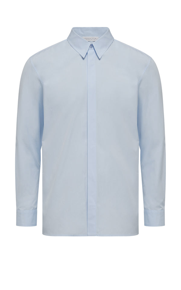 gabriela hearst Nicolas Shirt in Light Blue Sea Island Cotton