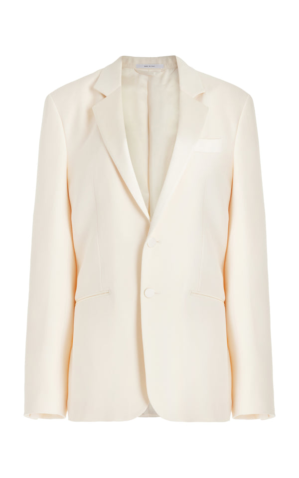 Gabriela Hearst Nicolson Jacket In Ivory Wool Silk Cady