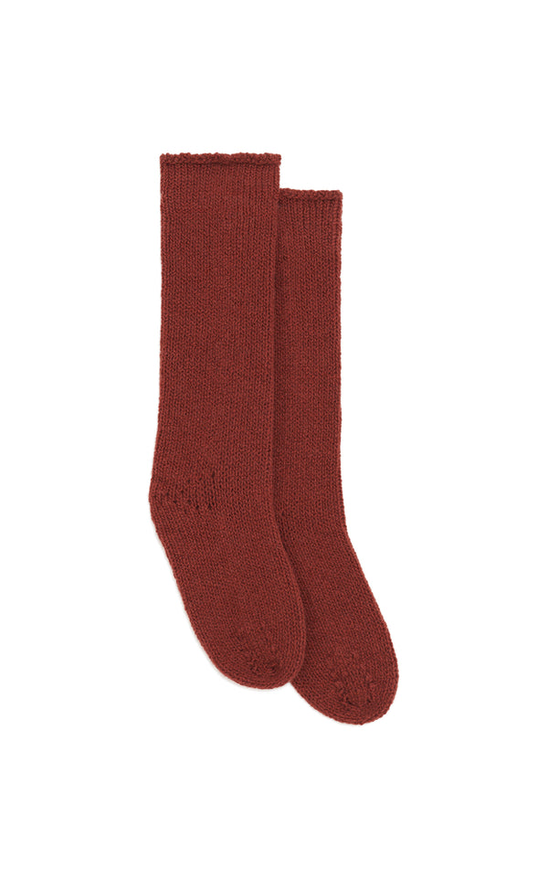 gabriela hearst Nikola Knit Socks in Burnt Sienna Cashmere
