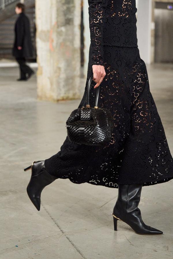 Gabriela Hearst Nina Bag In Black Leather Snake Scales