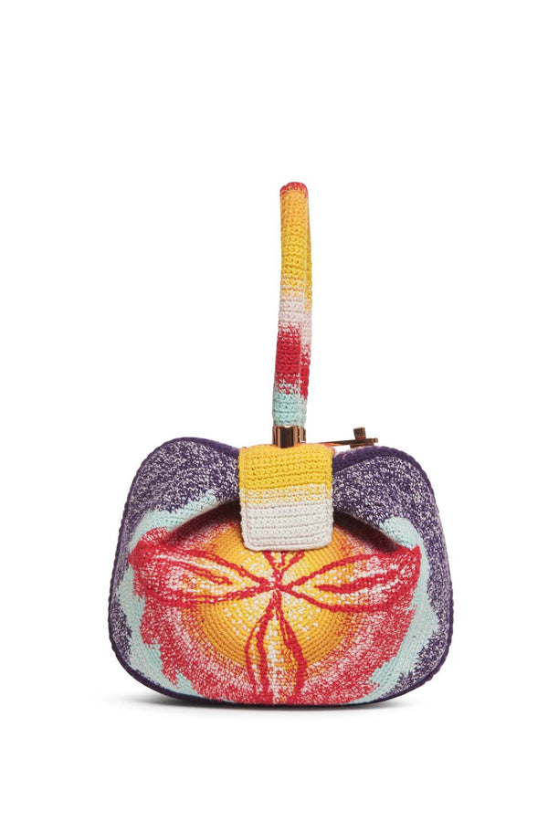 Gabriela Hearst Nina Bag In Blue Red & Orange Crochet