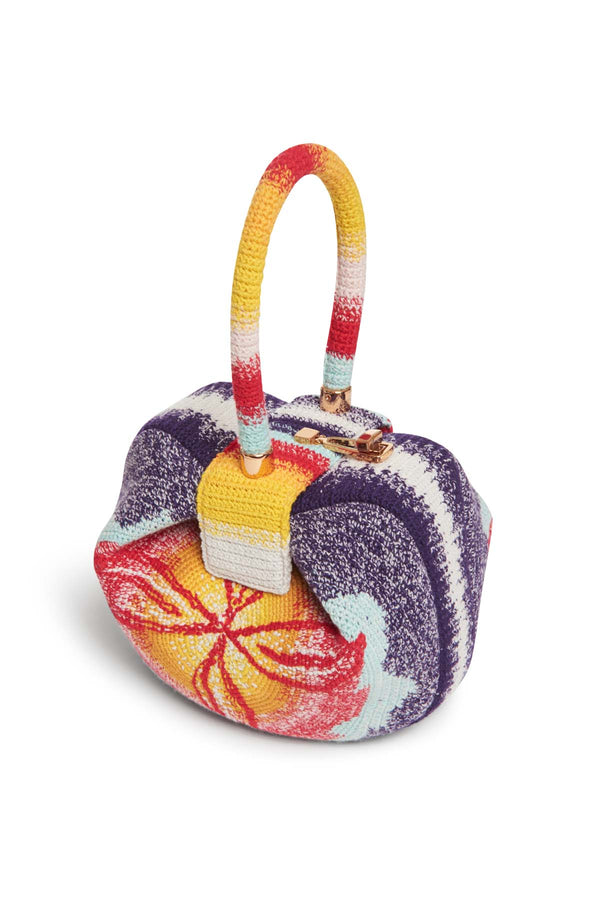 Gabriela Hearst Nina Bag In Blue Red & Orange Crochet