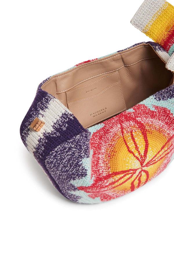 Gabriela Hearst Nina Bag In Blue Red & Orange Crochet