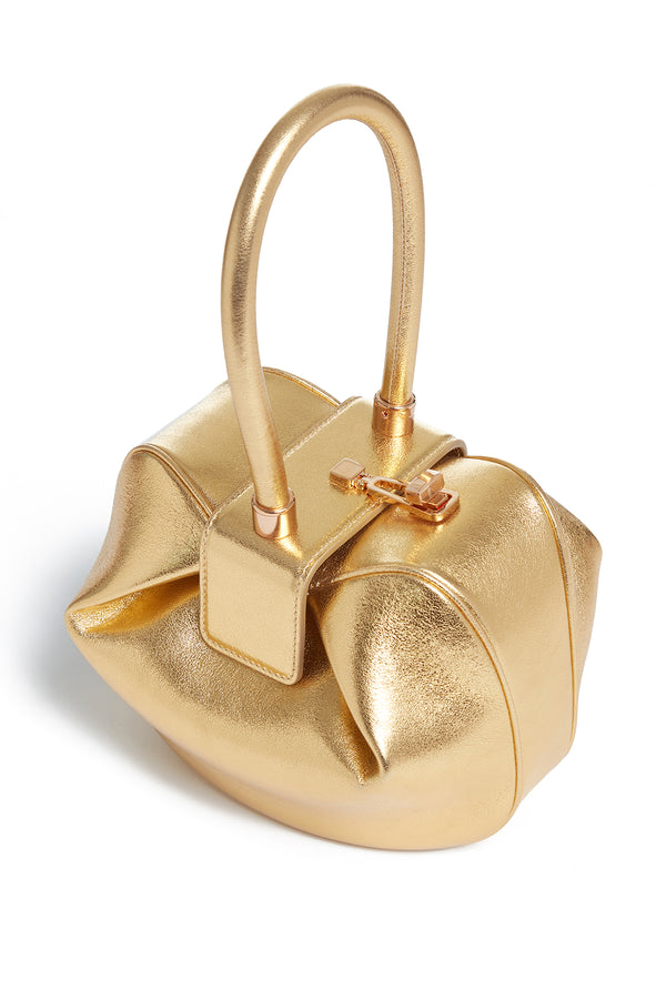 Gabriela Hearst Nina Bag In Gold Metallic Nappa Leather