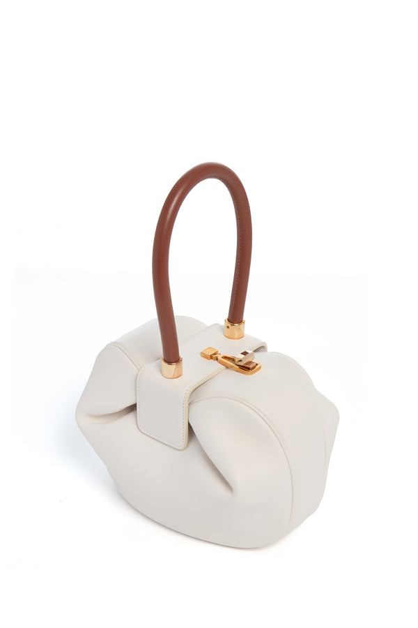 Gabriela Hearst Nina Bag In Ivory & Cognac Nappa Leather
