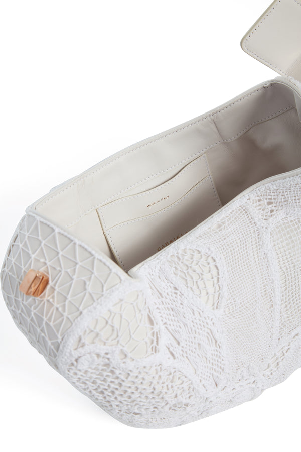 Gabriela Hearst Nina Bag In Ivory Nappa Leather With Cotton Macrame