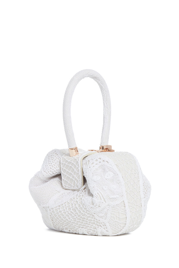 gabriela hearst Nina Bag in Ivory Nappa Leather with Cotton Macrame