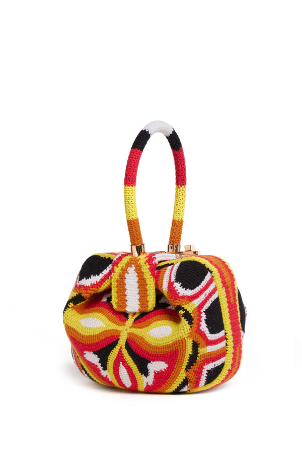 gabriela hearst Nina Bag in Red Yellow & Black Crochet