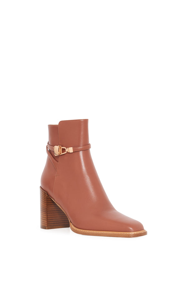 Gabriela Hearst Nina Clasp Ankle Boot In Cognac Leather