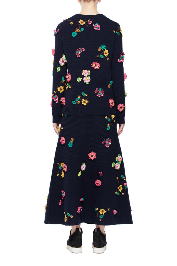 Gabriela Hearst Nola Knit Sweater In Dark Navy Cashmere