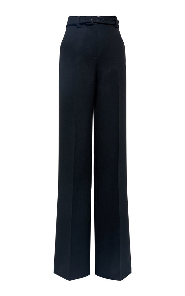 gabriela hearst Norman Wide-Leg Pant in Black Recycled Virgin Wool
