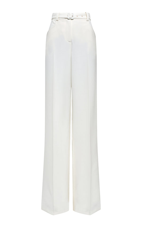 gabriela hearst Norman Wide-Leg Pant in Ivory Recycled Virgin Wool