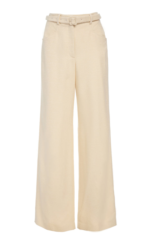 gabriela hearst Norman Wide-leg Pant in Ivory Silk Tweed